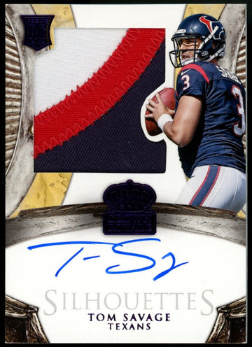 2014 Crown Royale Tom Savage Silhouettes RC Patch Auto Purple /25 #210