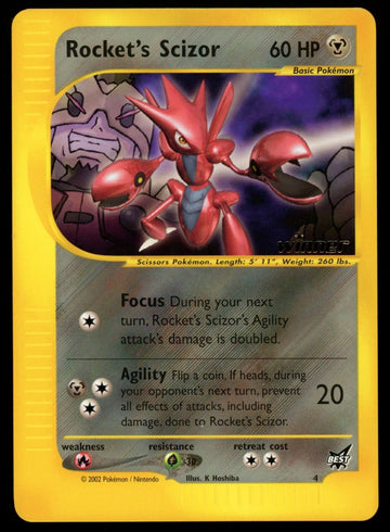 Pokemon Rocket's Scizor BEST Winner Stamped Promo #4