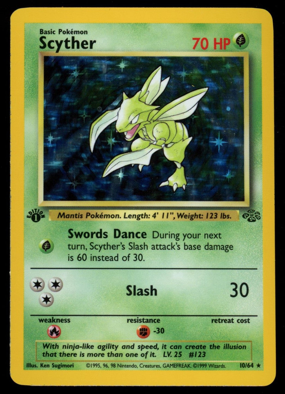 Pokemon Scyther 1st Edition Jungle Holo #10/64 (B)