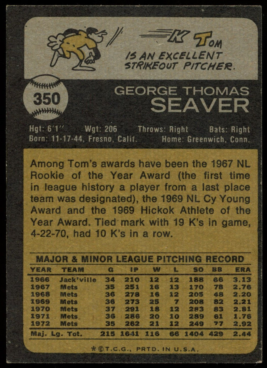 1973 Topps Tom Seaver #350 EX