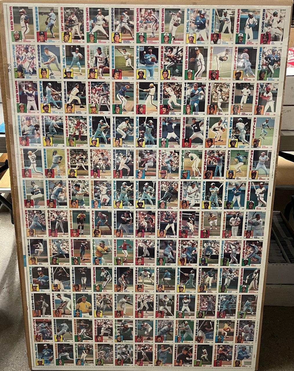 1984 Topps Nestle Baseball Uncut Sheet Complete Set of 6 132 Cards Each
