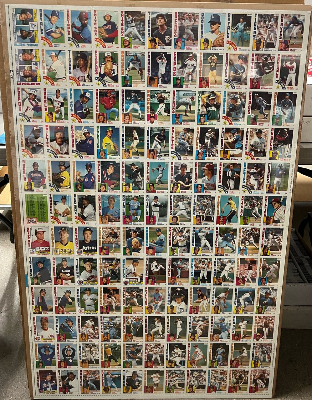 1984 Topps Nestle Baseball Uncut Sheet Complete Set of 6 132 Cards Each
