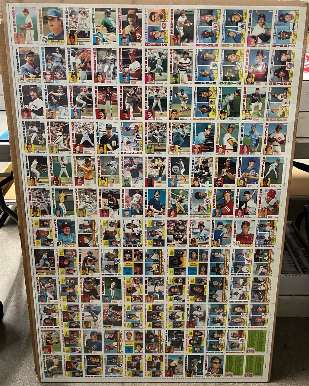 1984 Topps Nestle Baseball Uncut Sheet Complete Set of 6 132 Cards Each