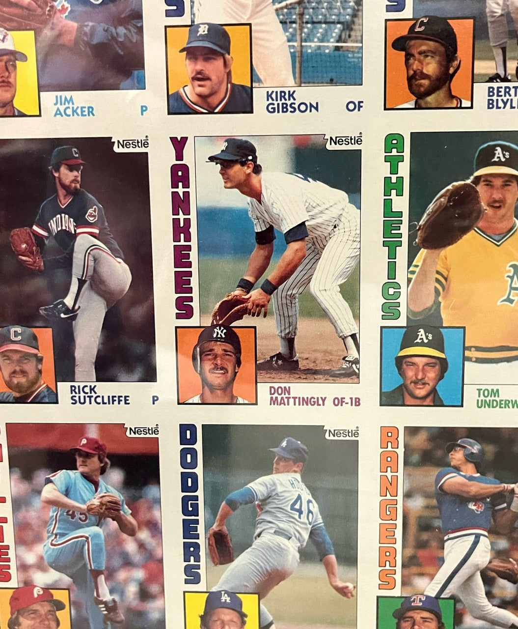 1984 Topps Nestle Baseball Uncut Sheet Complete Set of 6 132 Cards Each