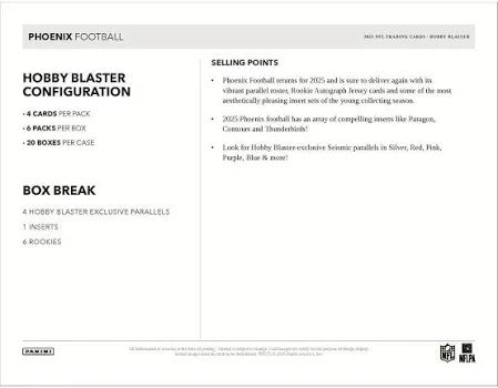 2025 Panini Phoenix Football Hobby Blaster Box