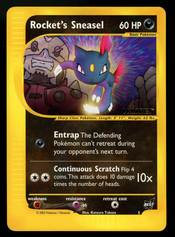 Pokemon Rocket's Sneasel BEST Winner Stamped Promo #5
