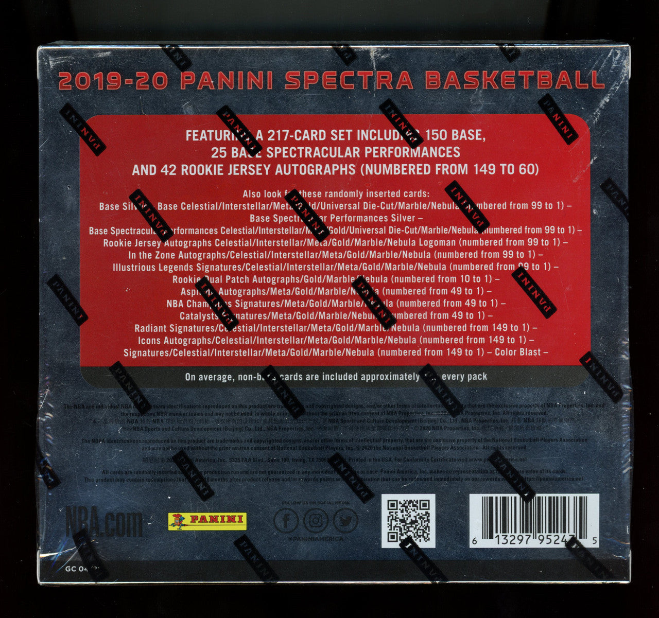 2019/20 Panini Spectra Basketball Hobby Box