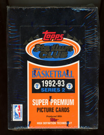 1992/93 Topps Stadium Club Basketball Series 2 Box Factory Sealed