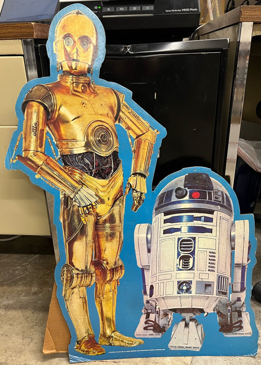 1983 Lucasfilm Star Wars R2-D2 C-3PO Vintage Standee Rare 30x21