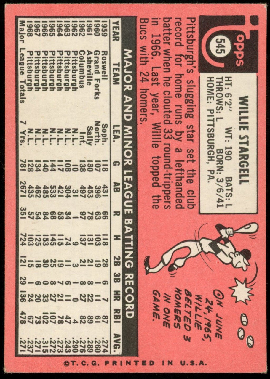 1969 Topps Willie Stargell #545 EX
