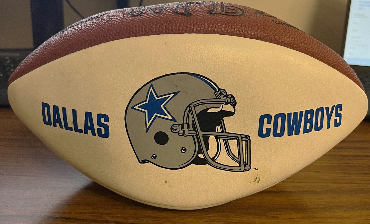 Roger Staubach Signed Wilson White Panel Football Dallas Cowboys JSA