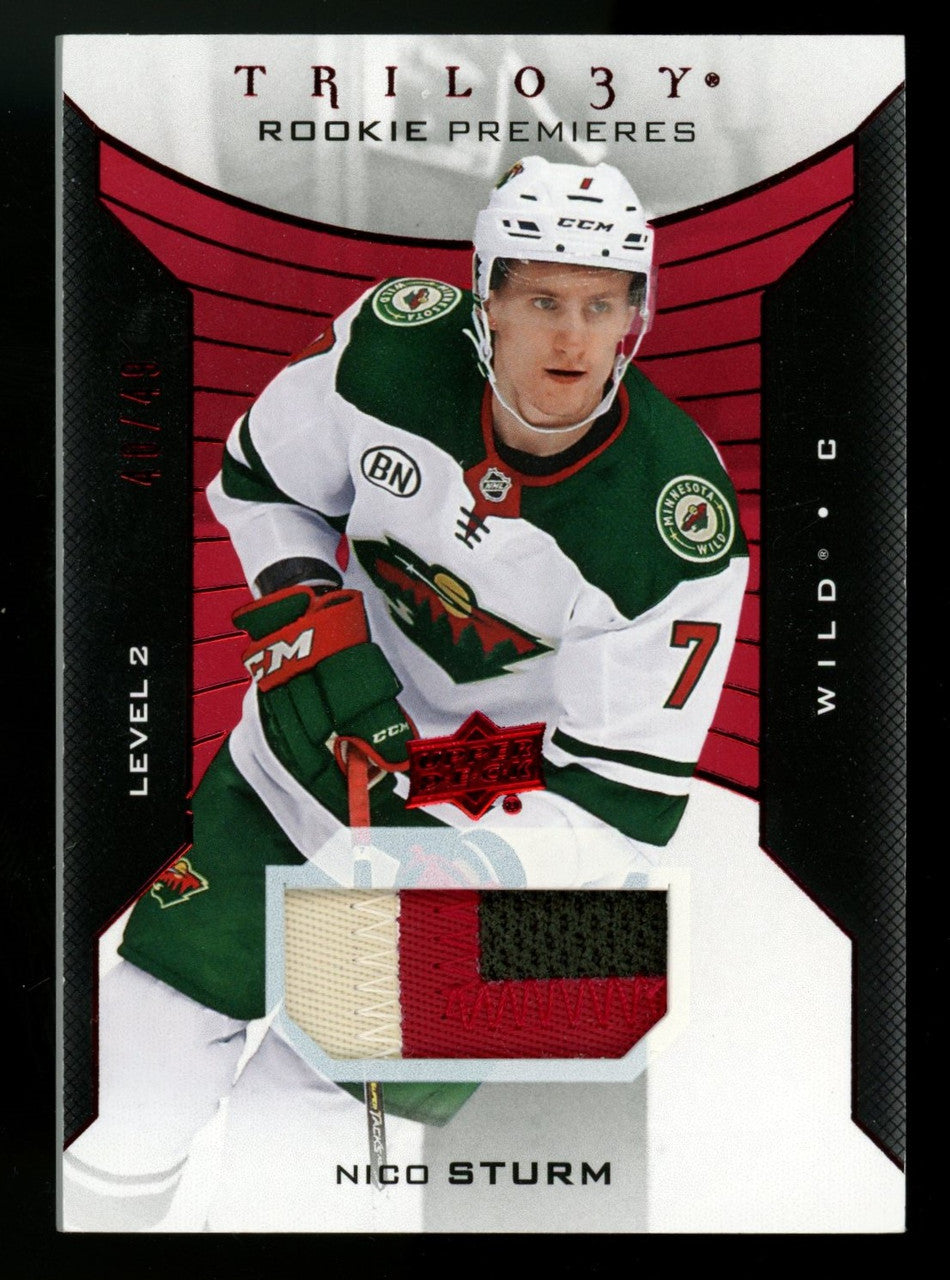 2019/20 Trilogy Nico Sturm Rookie Premieres Level 2 Patch RC /49 #84