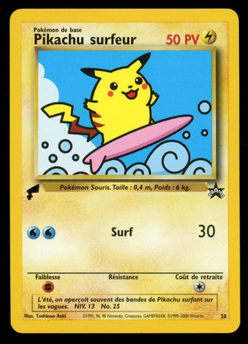 Pokemon Pikachu Surfeur (Surfing) World Collection French Black Star Promo #28
