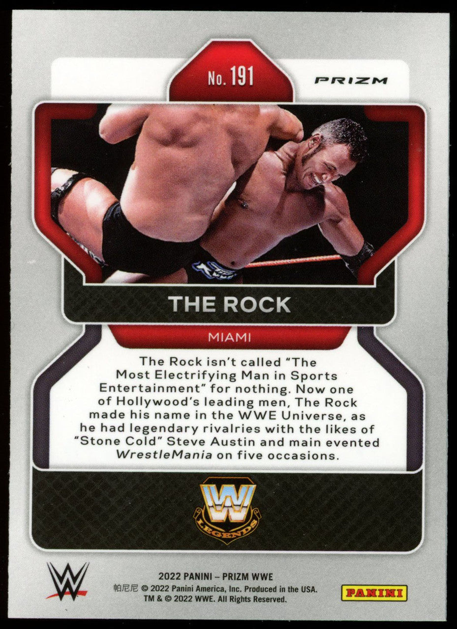 2022 Prizm WWE The Rock Silver Prizm #191