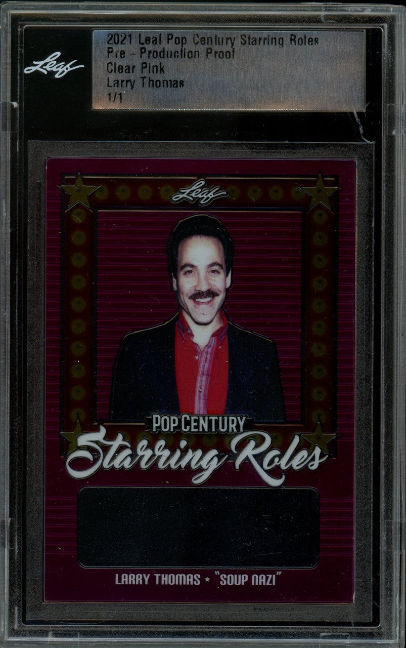 2021 Leaf Pop Century Starring Roles Larry Thomas Clear Pink Proof 1/1