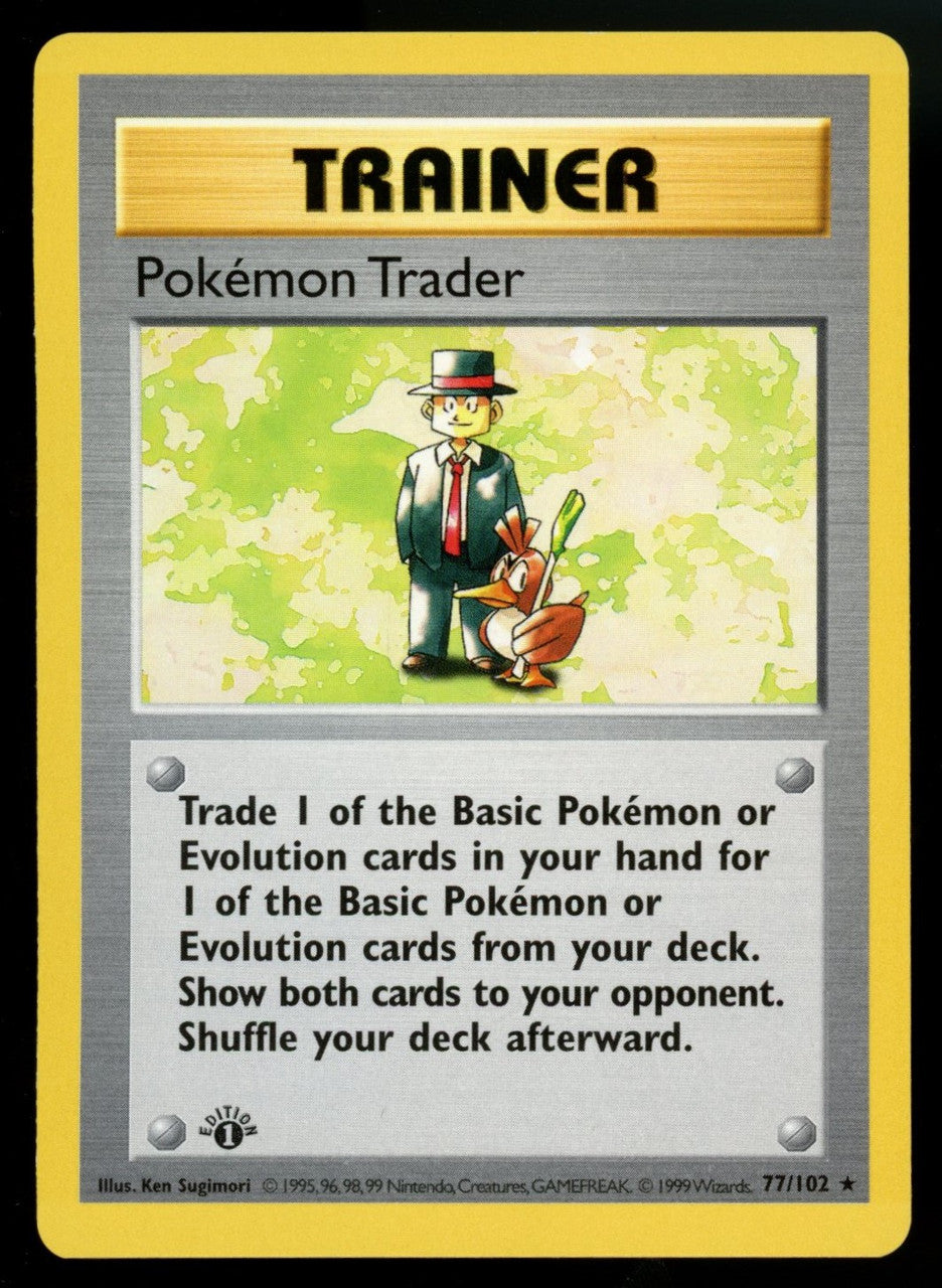 Pokemon TCG Pokemon Trader 1st Edition Base Set Shadowless #77/102 NM