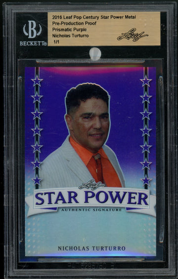2016 Leaf Pop Century Star Power Metal Nicholas Turturro Purple Proof 1/1