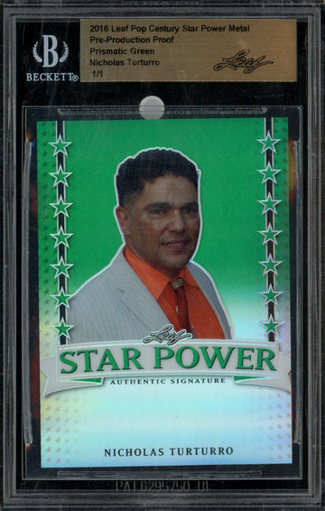2016 Leaf Pop Century Star Power Metal Nicholas Turturro Green Proof 1/1