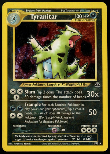Pokemon Tyranitar Neo Discovery Unlimited Holo #12/75