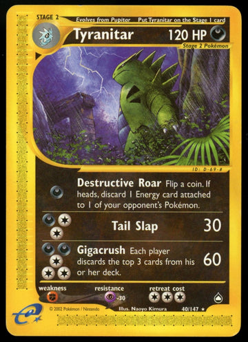 Pokemon Tyranitar Aquapolis #40/147