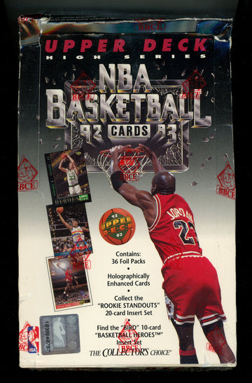1992/93 Upper Deck High Series Basketball Hobby Box BBCE Wrapped