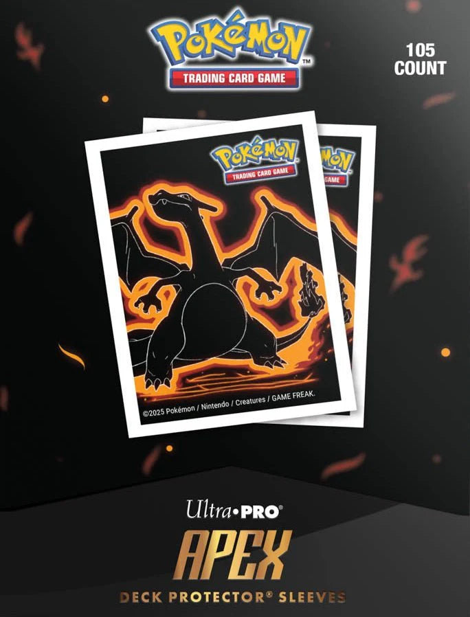 Ultra Pro: Pokemon Neon Kanto 105ct Apex Standard Sleeves - Charizard