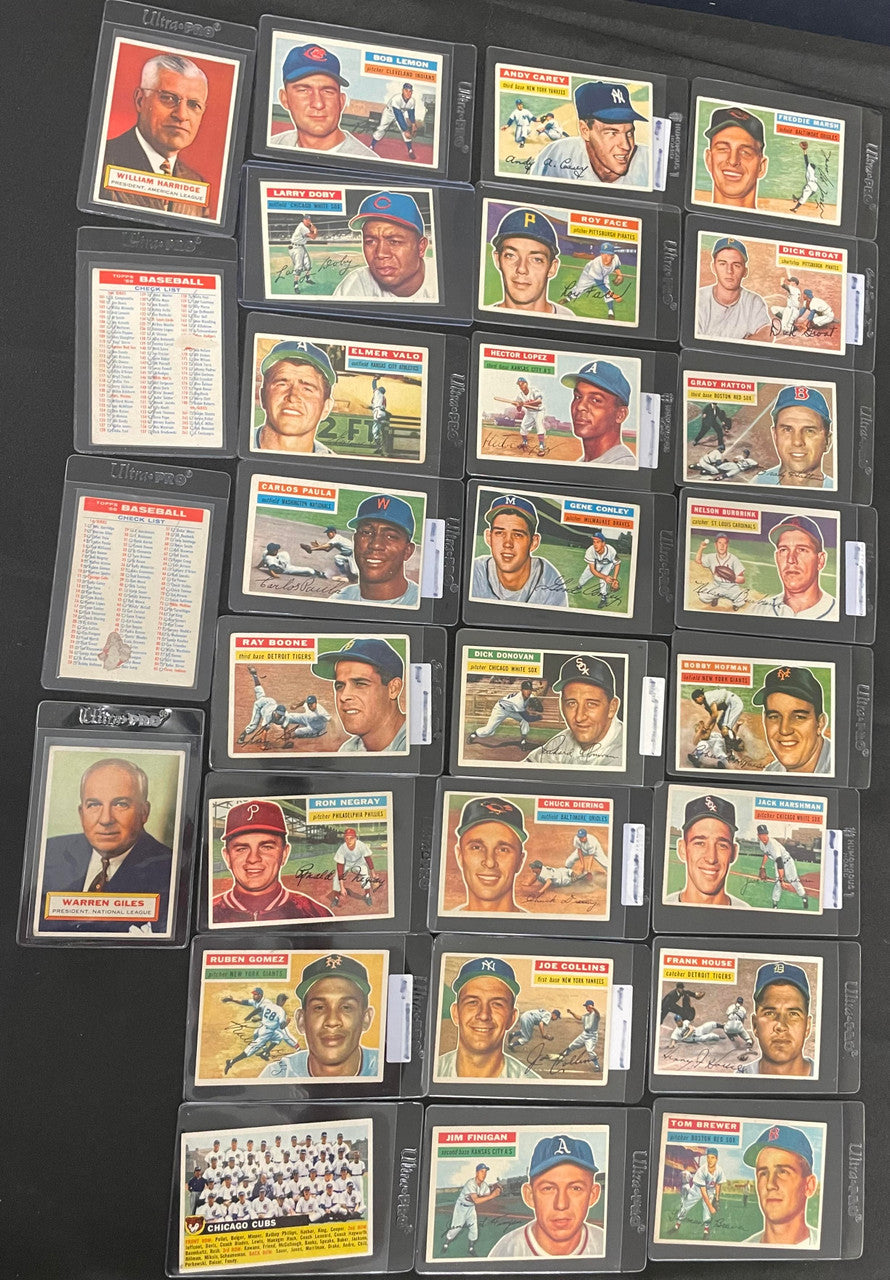 1956 Topps Baseball Near Complete Set 304/340 VG/EX-EX w/ Stars