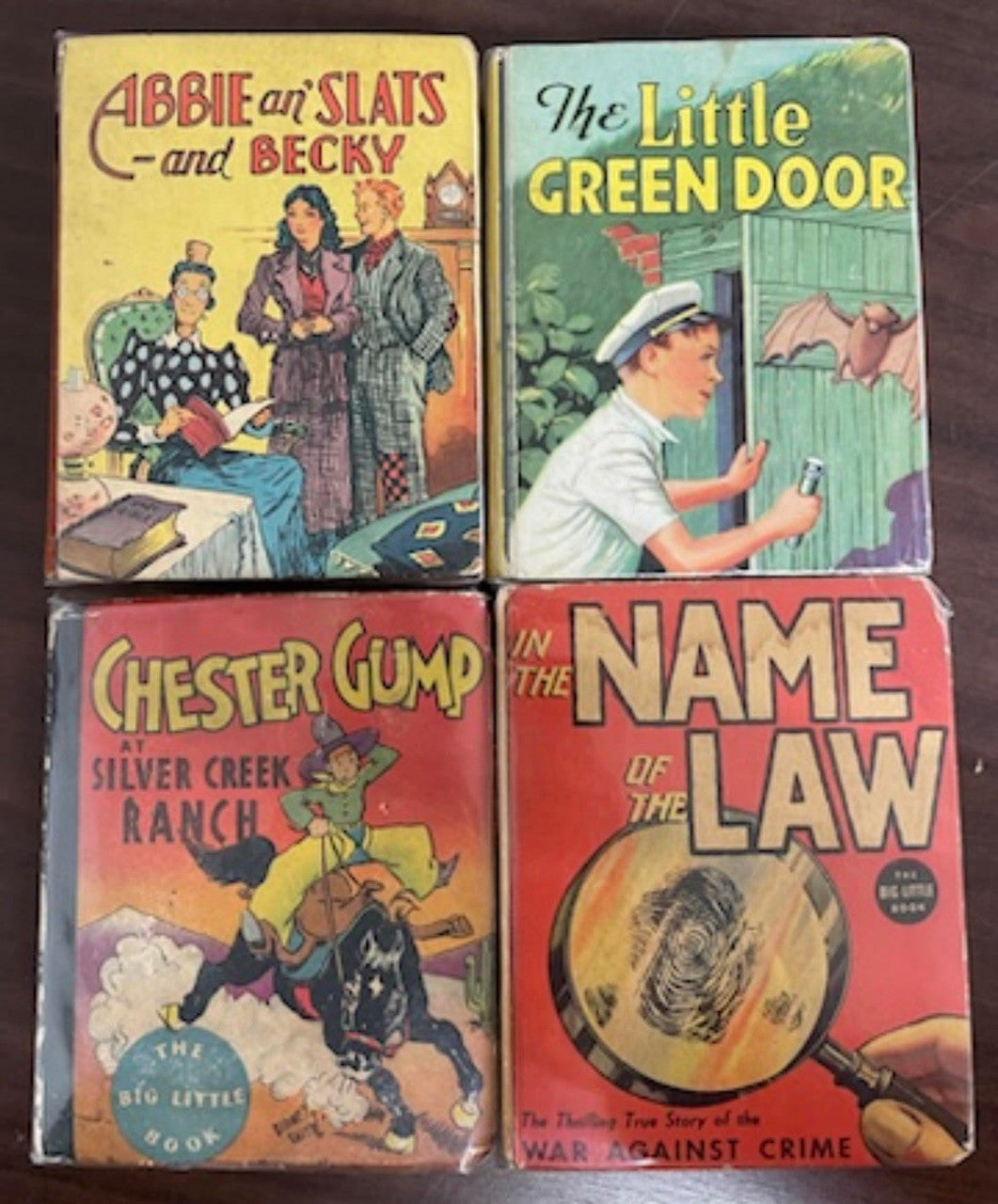 Vintage Big Little Book Lot of 4 Little Green Door In the Name of the Law