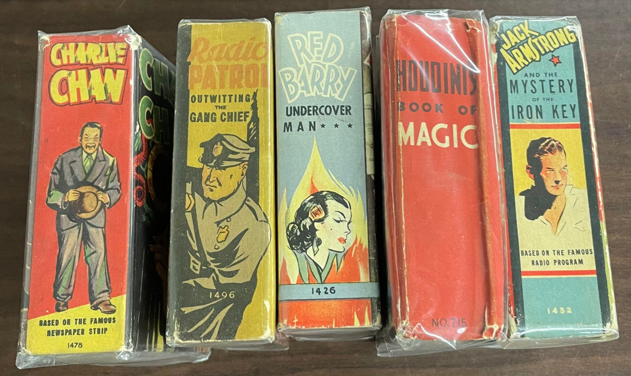 Vintage Big Little Book lot of 5 Young Detective Charlie Chan Red Barry Houdini