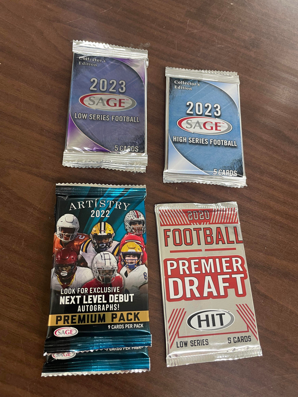 2020-2023 Sage Football Lot of 7 Sealed Packs Hit Artistry
