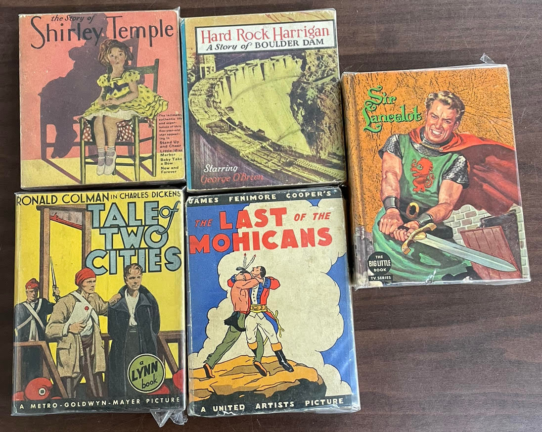 Vintage Big Little Book/A Lynn Book lot of 5 Lancealot Story of Shirley Temple