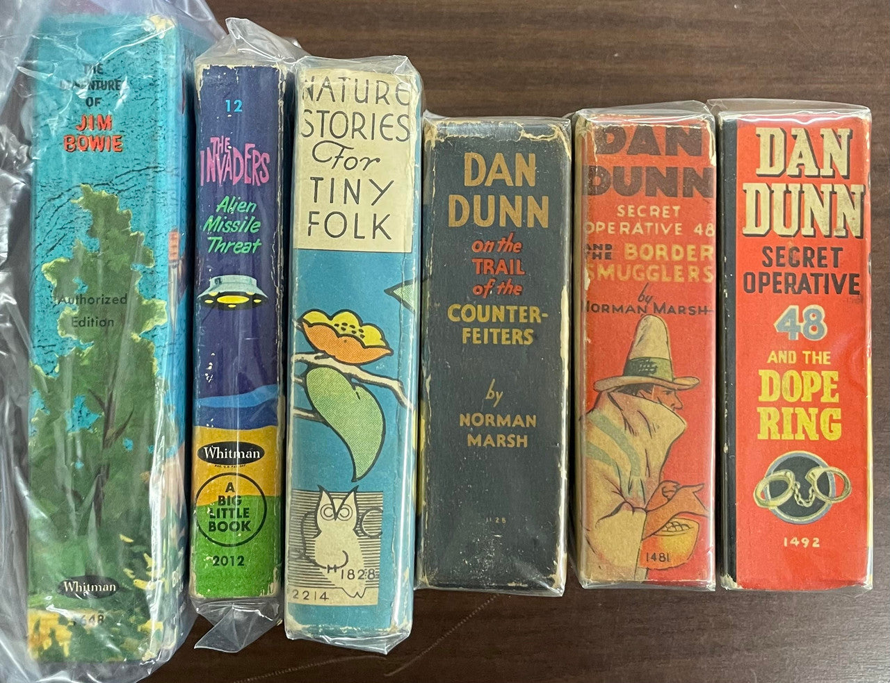 Vintage Big Little Book lot of 6 Dan Dunn Nature Stories Jim Bowie Monte Cristo