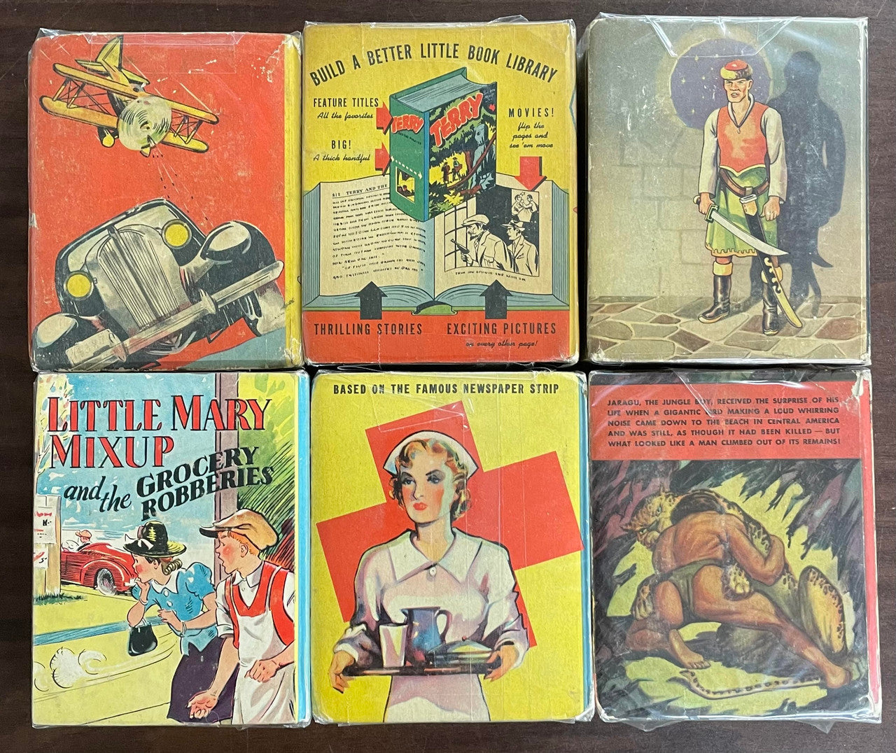 Vintage Big Little Book lot of 6 Flying Wing Captain Easy Myra North Little Mary
