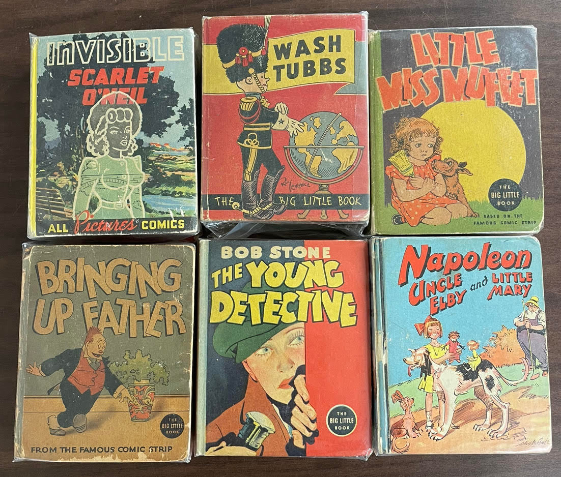 Vintage Big Little Book lot of 6 Little Miss Muffet Wash Tubbs Scarlet O'Neil