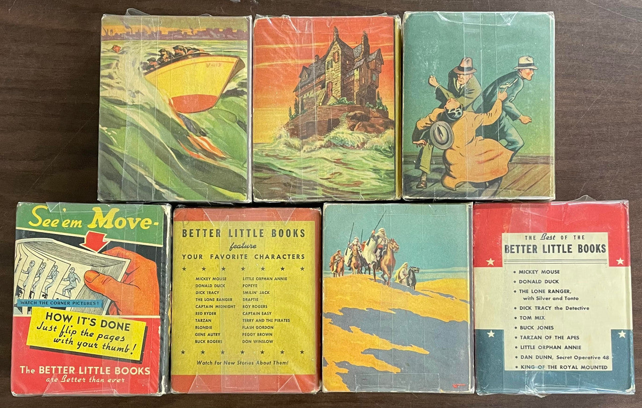 Vintage Big/Better Little Book lot of 7 Charlie Chan Radio Patrol Blaze Brandon