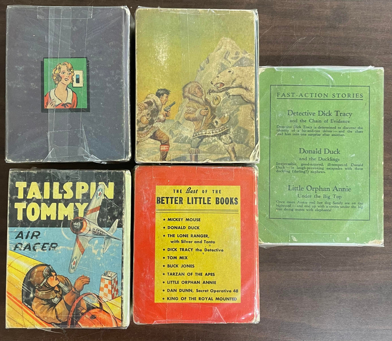 Vintage Big Little Book lot of 5 Tailspin Tommy Lost Transport Air Racer