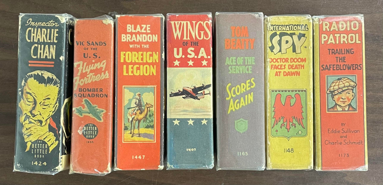 Vintage Big/Better Little Book lot of 7 Charlie Chan Radio Patrol Blaze Brandon