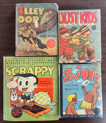 Vintage Big Little Book lot of 4 Scrappy Smitty Alley Oop and Dinny Just Kids