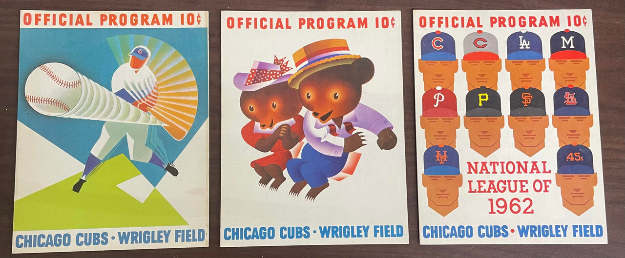1960-1969 Chicago Cubs Program Lot of 13 Clemente Mays Bench Rose Aaron