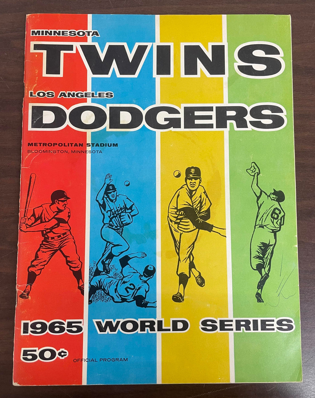 1965 World Series Minnesota Twins vs Los Angeles Dodgers Program
