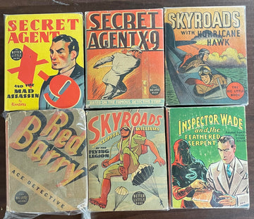 Vintage Big/Better Little Book lot of 6 Secret Agent X-9 Red Barry Skyroads