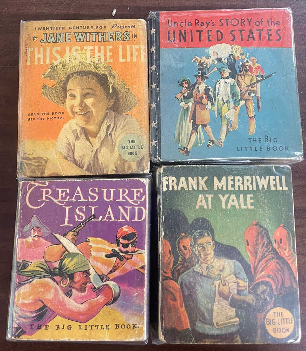 Vintage Big Little Book lot of 4 Treasure Island Story of U.S.A. Jane Withers