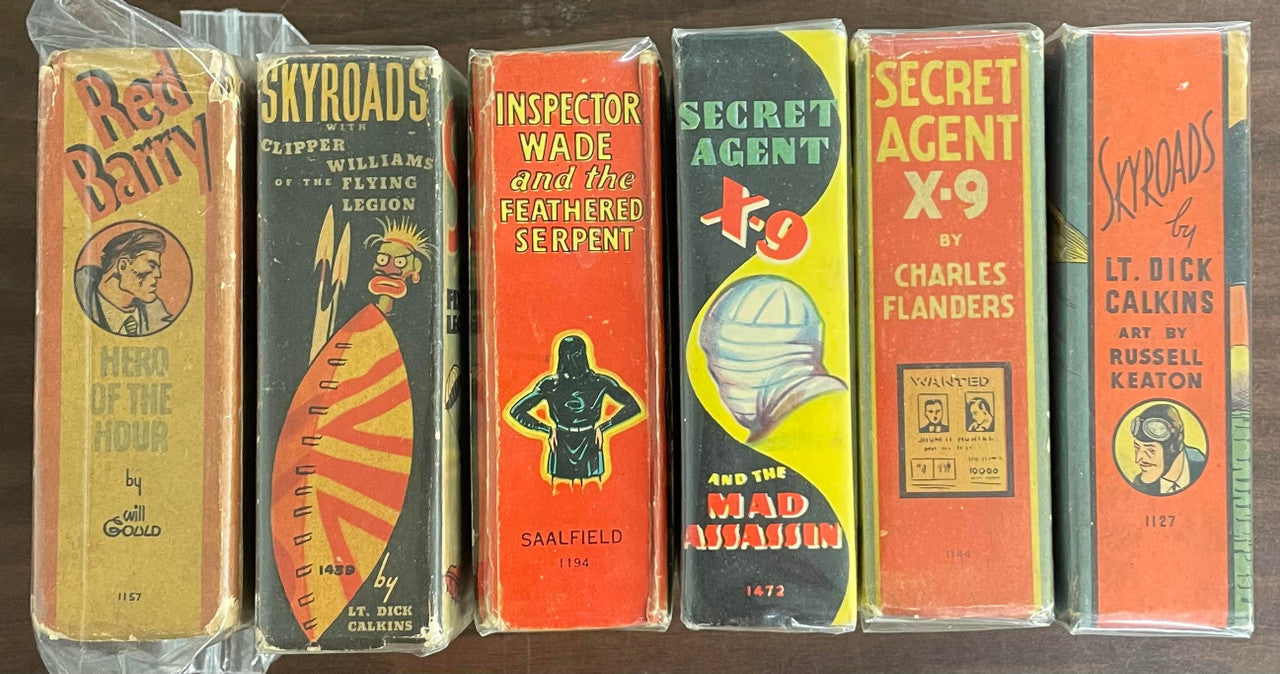 Vintage Big/Better Little Book lot of 6 Secret Agent X-9 Red Barry Skyroads