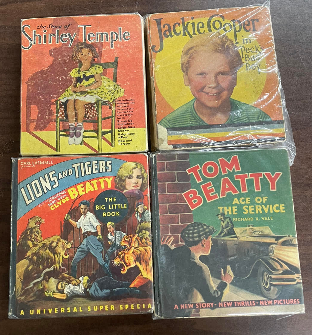 Vintage Big Little Book lot of 4 Jackie Cooper Shirley Temple Tom Beatty