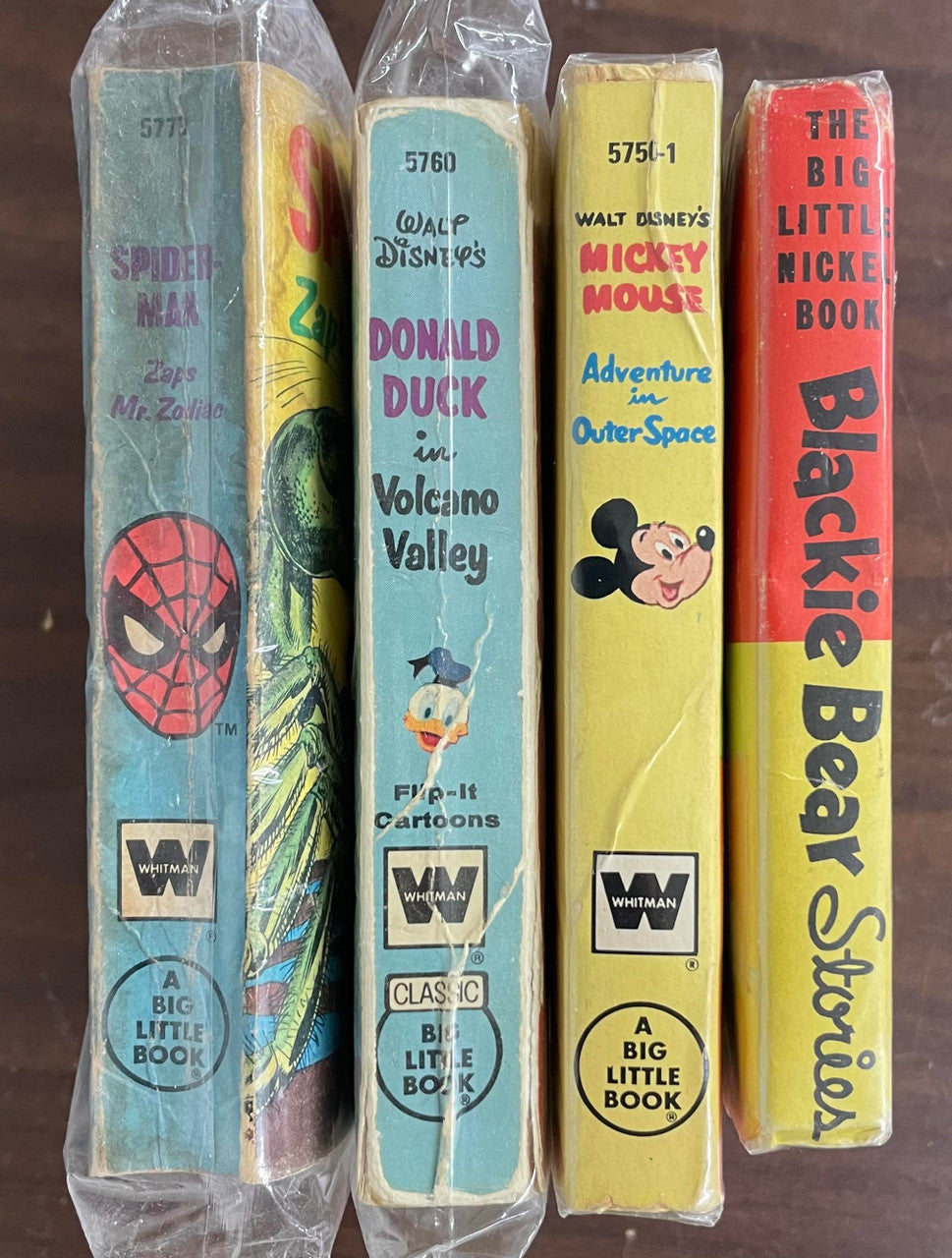 Vintage Big Little Book lot of 4 Mickey Mouse Donald Duck Spiderman Blackie Bear