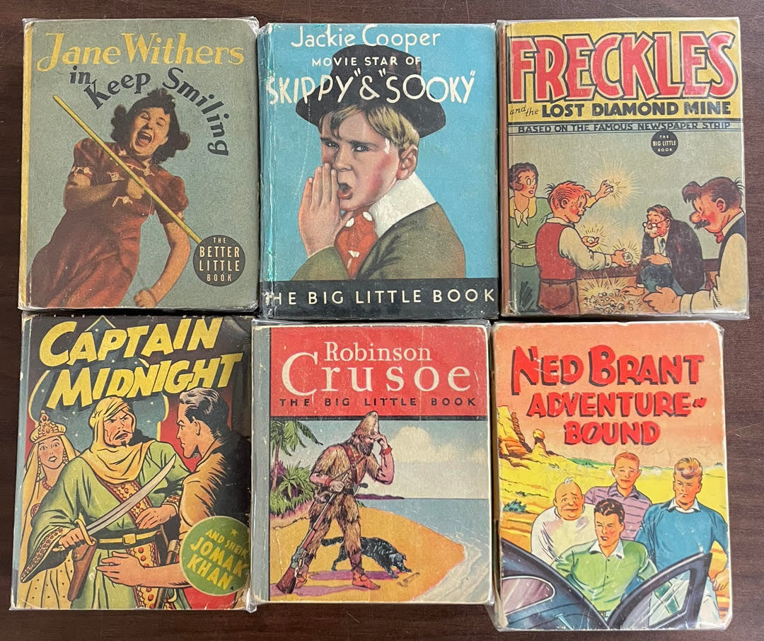 Vintage Big Little Book lot of 6 Captain Midnight Jackie Cooper Jane Withers