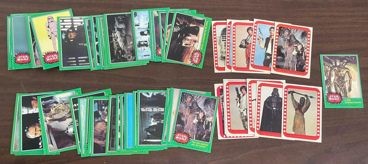1977 Topps Star Wars Series 4 Complete Set 199-264 + Stickers (11) C-3PO Error