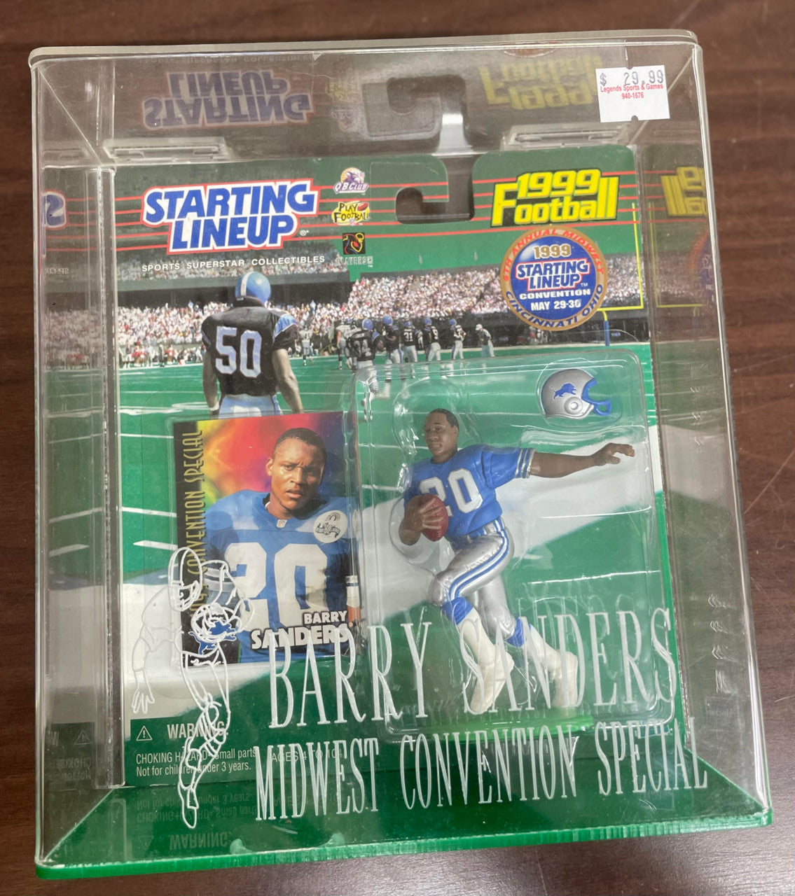 1999 Kenner Starting Lineup Barry Sanders Midwest Convention Special NIB