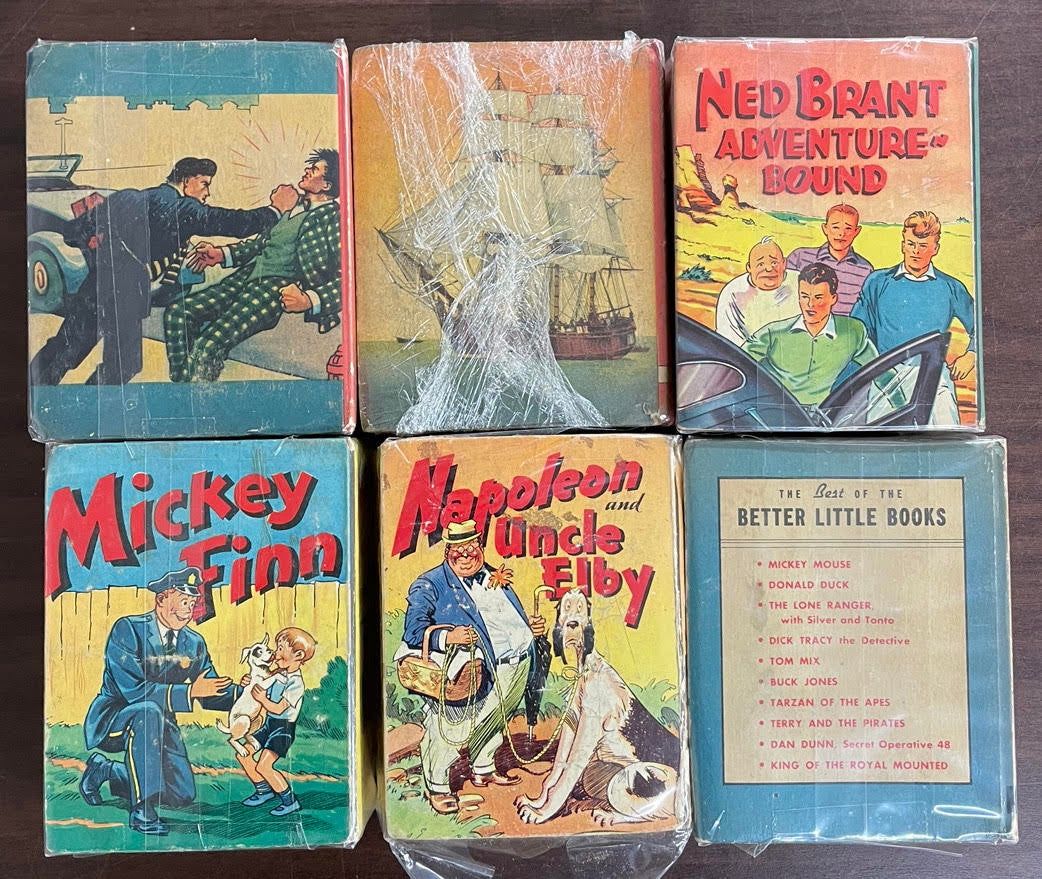 Vintage Big Little Book lot of 6 Mickey Finn The Buccaneer Red Barry Ned Brant