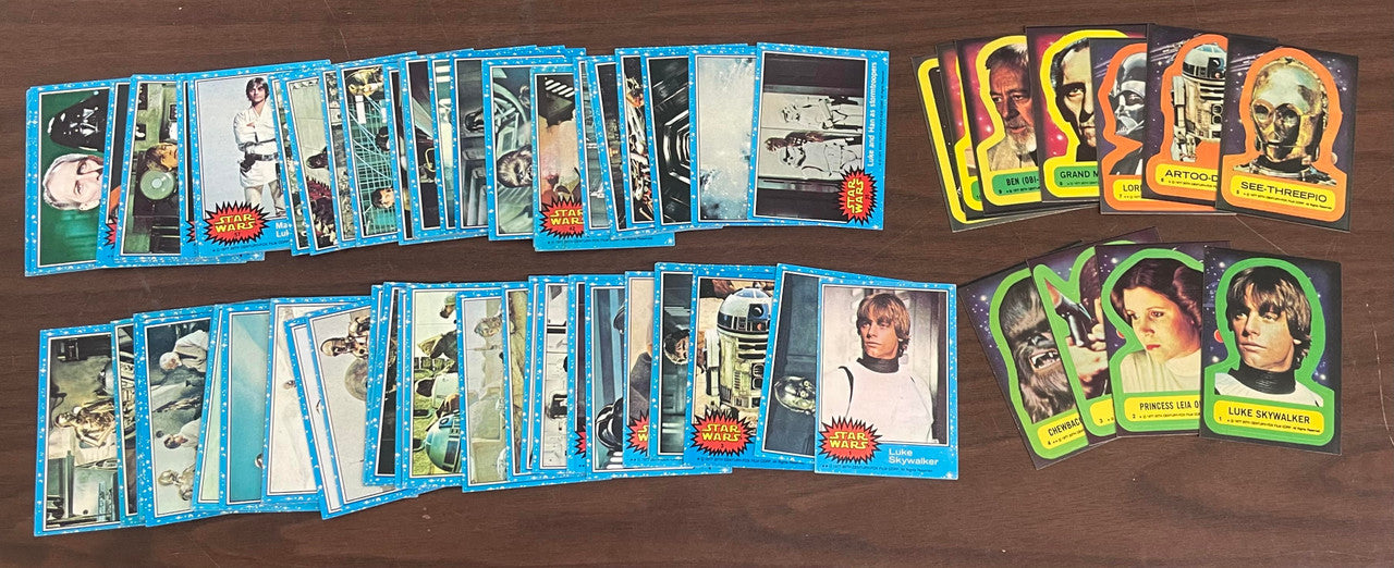 1977 Topps Star Wars Series 1 Complete Set (66) + Stickers (11) VG/EX-EX